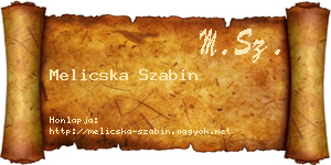 Melicska Szabin névjegykártya